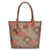 Picture of The Clownfish Aviva Printed Handicraft Fabric Handbag for Women Office Bag Ladies Shoulder Bag Tote for Women College Girls (Dark Pink)