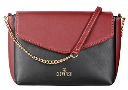 Picture of The Clownfish Annabelle Handbag for Women Office Bag Ladies Shoulder Bag Tote For Women College Girls (Maroon)