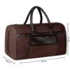 Picture of The Clownfish Alwyn 35 litres Canvas with Faux Leather Unisex Travel Duffle Bag Weekender Bag (Dark Brown)
