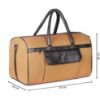 Picture of The Clownfish Alwyn 35 litres Canvas with Faux Leather Unisex Travel Duffle Bag Weekender Bag (Yellow Ochre)
