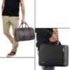 Picture of The Clownfish Combo of Lincoln Vegan Leather 29 L Travel Duffel Bag (Ash Grey) & Rex Series Polyester Unisex 14 inch Laptop Sleeve Tablet Case with Comfortable Carry Handles(Assorted Colour)