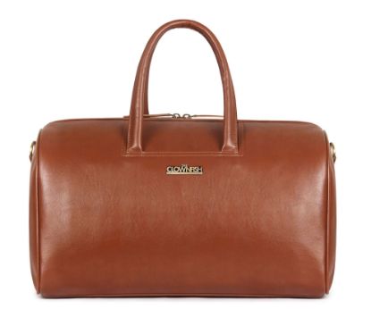 Picture of The Clownfish Vintage 33 liters Faux Leather Duffel Travel Bag (Caramel)