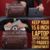 Picture of Trajectory 15.6 Inch Vegan Leather Messenger Laptop Bag For Men In Office For All Laptop Like Apple Macbook With 2 Years Warranty And Spacious Multiple Compartment For Men