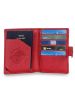 Picture of MAI SOLI Genuine Leather Nomad Travel Wallet, Passport Cover, 1 Passport Holder Slot with Single Button Lock, RFID Protected Passport Wallet - Red