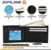 Picture of Zipline Men's Premium Leather Wallet for Office/Business/Travel/Casual use (Black)