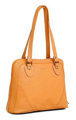 Picture of Kattee Angelica by WildHorn® Upper Grain Genuine Leather Ladies Shoulder Bag | Hand Bag | Shopping Bag for Girls & Women. (YELLOW)