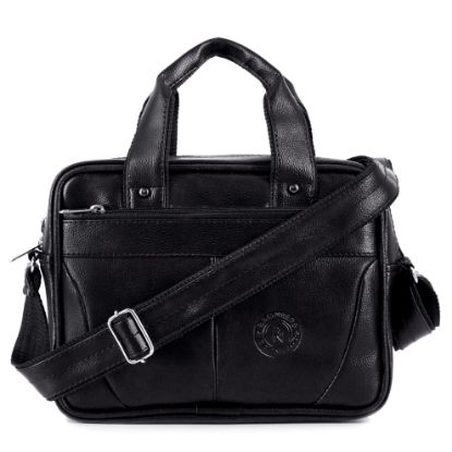 Picture of Bagneeds MINI Men's Synthetic Leather Laptop Messenger Bag Satchel for Men (BLACK)