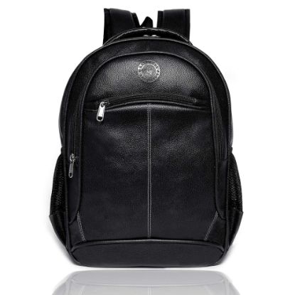 Picture of Bagneeds Leather School/College & Travel Laptop Backpack for Unisex (Black)