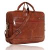 Picture of Bagneeds® Men's Tan Synthetic Leather Briefcase Best Laptop Messenger Bag Satchel for Men