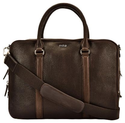 Picture of eske Charlie 16" Genuine Leather Laptop/Macbook Bag for Men, Women | Office Bag | Laptop Messenger Bag with Shoulder Strap | Spacious Compartment | Water Resistant