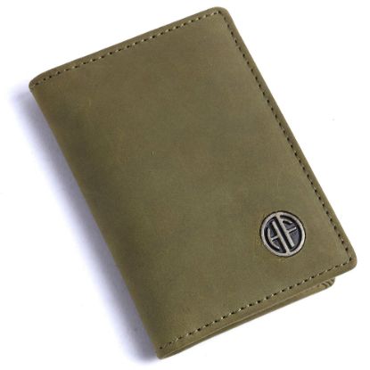 Picture of HAMMONDS FLYCATCHER Genuine Leather Card Holder for Men & Card Holder for Women, Moss Green | RFID Protected Leather Card Holder Wallet for Men | Card Wallet with 6 Card Slots | Gift for Men & Women