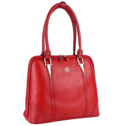 Picture of HAMMONDS FLYCATCHER Handbags for Women - Stylish Genuine Leather Ladies Handbags for Women with 2 Main Compartments, 2 Inner Zipper Pockets, and Comfortable Leather Handle - Ladies Bag - Red