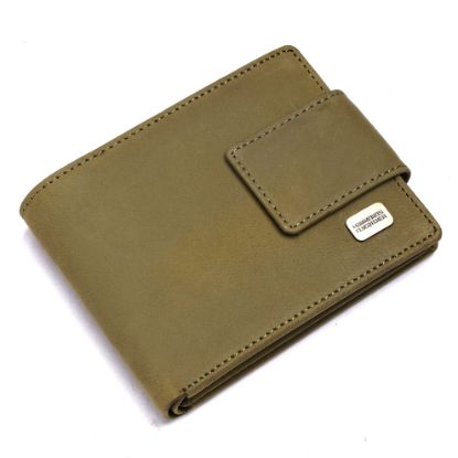Picture of HAMMONDS FLYCATCHER Genuine Hunter Leather Wallet for Men, Moss Green - RFID Protected Leather Purse Wallets for Men -Mens Wallet with 7 Card Slots, Zipper Coin Pocket - Gift for Him on Any Occasions