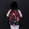Picture of The Clownfish Brainbox Series Printed Polyester 30 L School Backpack with Pencil/Staionery Pouch School Bag Front Cross Zip Pocket Daypack Picnic Bag For School Going Boys & Girls Age 8-10 years (Jet Black)
