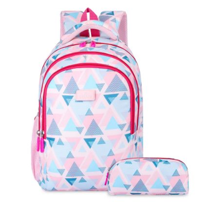 Picture of THE CLOWNFISH Scholastic Series Printed Polyester 30 L School Standard Backpack With Pencil/Staionery Pouch School Bag Daypack Picnic Bag For School Going Boys & Girls Age 8-10 Years (Baby Pink)