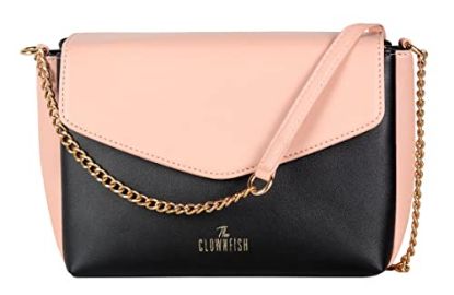 Picture of The Clownfish Annabelle Handbag for Women Office Bag Ladies Shoulder Bag Tote For Women College Girls (Pink)
