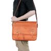Picture of The Clownfish Envoy Genuine Leather 14 inch Laptop Briefcase (Honey Brown)