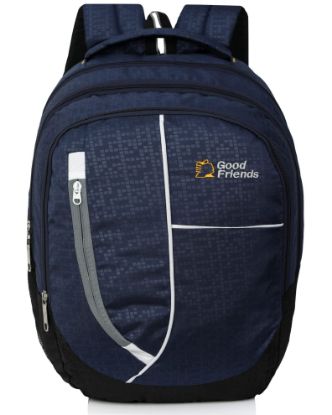 Picture of GOOD FRIENDS Waterproof Laptop Backpack/Office Bag/School Bag/College Bag/Business Bag/Travel Bag (Navy Blue)
