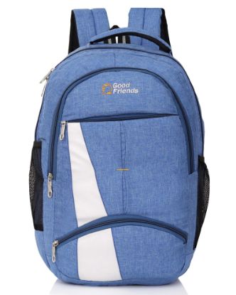 Picture of GOOD FRIENDS Waterproof Laptop Backpack/Office Bag/School Bag/College Bag/Business Bag/Travel Backpack(Blue)