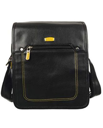 Picture of Blowzy Men's Sling Bag Cross Body Travel Office Messenger Bag Multi-Functional 11-Inch Traveler Sling Bag (Black)
