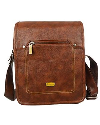 Picture of Blowzy Men's Sling Bag Cross Body Travel Office Messenger Bag Multi-Functional 11-Inch Traveler Sling Bag (Tan)