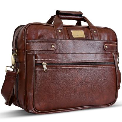 Picture of Trajectory 15.6 Inch Vegan Leather Messenger Laptop Bag For Men In Office For All Laptop Like Apple Macbook With 2 Years Warranty And Spacious Multiple Compartment Handbag For Men