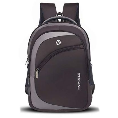 Picture of Zipline Unisex casual polyester 38L School College Backpack for Boys Girls Men Women (Brown)