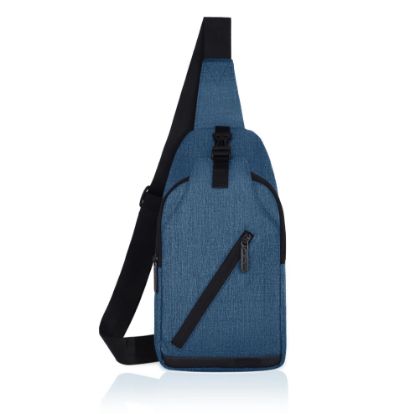 Picture of WildHorn Sling Crossbody Bag for Men, Stylish Chest Shoulder Bag for Men & Women, Adjustable Strap for Commuting Travel Outdoor Activities (Blue Melange)
