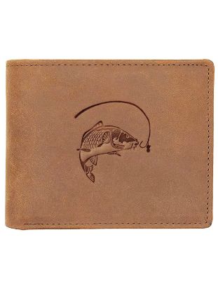 Picture of WildHorn® Salmon Hunter Leather Wallet for Men (Tan)