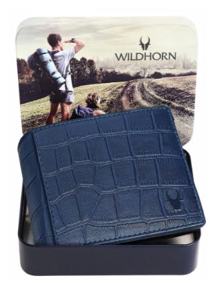 Picture of WILDHORN® Mens Blue Leather Wallet