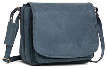 Picture of Oliva Crossbody Bags for Women-Premium Leather Vintage Fashion Purse with Adjustable Strap (Distressed Blue)