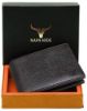 Picture of NAPA HIDE Leather Wallet for Men I Handcrafted I Credit/Debit Card Slots I 2 Currency Compartments I 2 Secret Compartments (Black Mio)