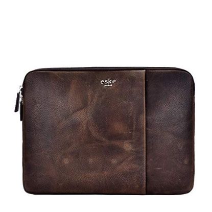 Picture of Eske Paris Bexon Men's Leather Laptop Bag Sleeve Case for 15 inch Laptop, (Brown Texas)