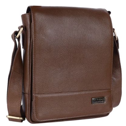 Picture of HAMMONDS FLYCATCHER Genuine Leather Sling Bag for Men - Brushwood, Stylish Crossbody Side Bag with Multiple Compartments, Adjustable Shoulder Straps - Messenger Bag Ideal for Travel, College, Office
