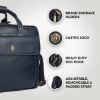 Picture of HAMMONDS FLYCATCHER Laptop Bag for Men - Genuine Leather Office Bag, Royal Blue - Fits 14/15.6/16 Inch Laptop/MacBook - Expandable, Water Resistant - Shoulder Bag with Trolley Strap - 1 Year Warranty