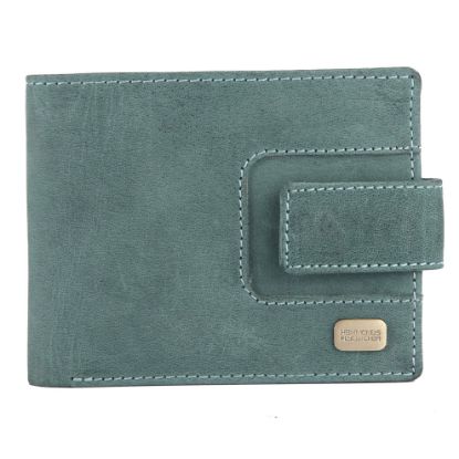 Picture of Hammonds Flycatcher Light Turquoise Vintage Leather Wallet for Men|6 Card Slots| 1 Coin Pocket|2 Hidden Compartment|2 Currency Slots|1 ID Compartment|Loop to Lock The Wallet.