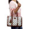 Picture of THE CLOWNFISH Lorna Printed Handicraft Fabric & Faux Leather Handbag Sling Bag for Women Office Bag Ladies Shoulder Bag Tote For Women College Girls (Sky Blue-Diamond)