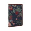 Picture of THE CLOWNFISH Glamour Fold Series Tapestry Fabric & Faux Leather Unisex Passport Wallet Travel Document Organizer(Navy Blue-Floral)