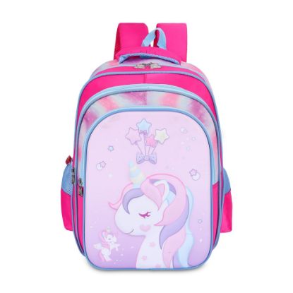 Picture of THE CLOWNFISH KidVenture Series Polyester 22 Litres Kids Backpack School Bag Daypack Sack Picnic Bag for Tiny Tots Child Age 5-7 years (Bubblegum Pink)