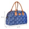 Picture of The Clownfish Ziana Series 24 litres Tapestry & Faux Leather Unisex Travel Duffle Bag Luggage Weekender Bag (Blue-Floral)