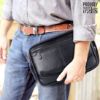 Picture of THE CLOWNFISH Multipurpose Travel Pouch Cash Money Pouch Wrist Handbag For Men (Black)