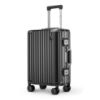 Picture of THE CLOWNFISH Stark Series Luggage Polycarbonate Hard Case Suitcase Eight Wheel Trolley Bag with Double TSA Locks- Sooty Black (Small Size, 57 cm-22 inch)