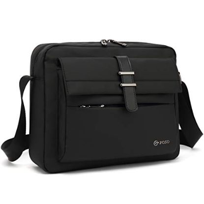 Picture of POSO Comfort Unisex Waterproof Nylon 12 inch Tablet Bag with External USB Interface (Black)