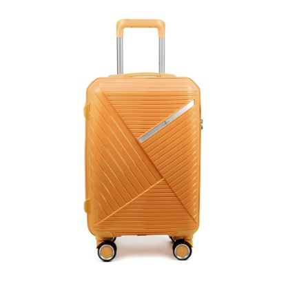 Picture of THE CLOWNFISH Denzel Series Luggage Polypropylene Hard Case Suitcase Eight Wheel Trolley Bag with TSA Lock- Orange (Small Size, 56 cm-22 inch)