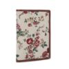 Picture of THE CLOWNFISH Glamour Fold Series Tapestry Fabric & Faux Leather Unisex Passport Wallet Travel Document Organizer (White-Floral)