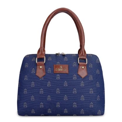 Picture of THE CLOWNFISH Montana Series Handbag for Women Office Bag Ladies Purse Shoulder Bag Tote For Women College Girls (Denim Blue)
