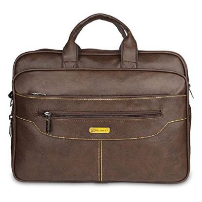 Picture of Blowzy Bags 16 inch Laptop Formal Office Messenger Briefcase Bag with Adjustable Shoulder Cross Body Sling Strap for Men and Women (Unisex) (Brown)
