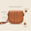 Picture of MAI SOLI Madonna Genuine Leather Crossbody Sling Bag for Girls and Women with Flap Closure & Detachable Straps (Tan)