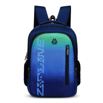 Picture of Zipline Stylish Casual 36L Standard Backpack School College Bag For Men Women Boys & Girls (1-Medium Blue Bag)