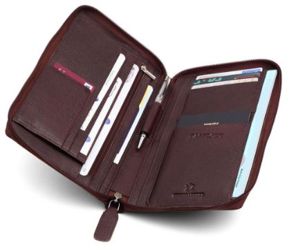 Picture of WildHorn Bombay Brown Genuine Men's Leather Passport Holder/Cheque Book Holder/Document Holder
